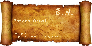 Barcza Antal névjegykártya