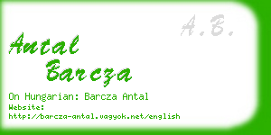 antal barcza business card